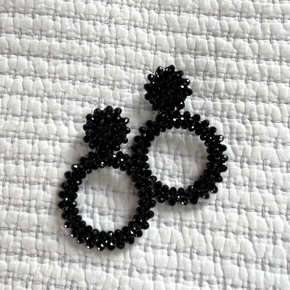 Black crystal earrings